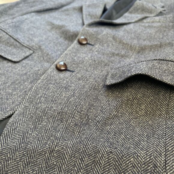 Squire Shop Wool Tweed Blazer Mens Size 38 Gray Made In USA Suit Jacket Vintage - Picture 2 of 11